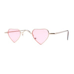 Ditzy Small Heart Shape Dazed Hippie Metal Rim Sunglasses