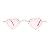 Ditzy Small Heart Shape Dazed Hippie Metal Rim Sunglasses