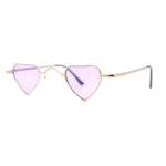 Ditzy Small Heart Shape Dazed Hippie Metal Rim Sunglasses