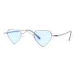 Ditzy Small Heart Shape Dazed Hippie Metal Rim Sunglasses