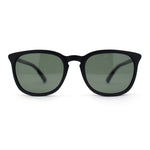 Polarized Gentlemanly Minimal Keyhole Bridge Thin Horn Rim Sunglasses