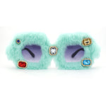 Super Funky Masquerade Fur Jewel Brooch Octagon Plastic Sunglasses