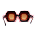 Super Funky Masquerade Fur Jewel Brooch Octagon Plastic Sunglasses