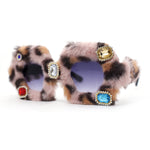 Super Funky Masquerade Fur Jewel Brooch Octagon Plastic Sunglasses