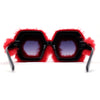 Super Funky Masquerade Fur Jewel Brooch Octagon Plastic Sunglasses