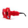 Super Funky Masquerade Fur Jewel Brooch Octagon Plastic Sunglasses