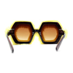 Super Funky Masquerade Fur Jewel Brooch Octagon Plastic Sunglasses