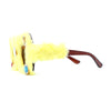 Super Funky Masquerade Fur Jewel Brooch Octagon Plastic Sunglasses