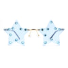 Rhinestone Studded Rimless Star Shape Hippie Color Sunglasses