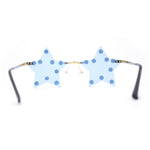 Rhinestone Studded Rimless Star Shape Hippie Color Sunglasses