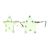 Rhinestone Studded Rimless Star Shape Hippie Color Sunglasses