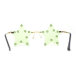 Rhinestone Studded Rimless Star Shape Hippie Color Sunglasses