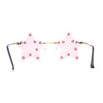 Rhinestone Studded Rimless Star Shape Hippie Color Sunglasses