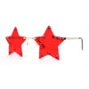 Rhinestone Studded Rimless Star Shape Hippie Color Sunglasses