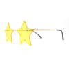 Rhinestone Studded Rimless Star Shape Hippie Color Sunglasses