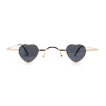 Tiny Heart Shape Pop Hippie Color Metal Rim Sunglasses