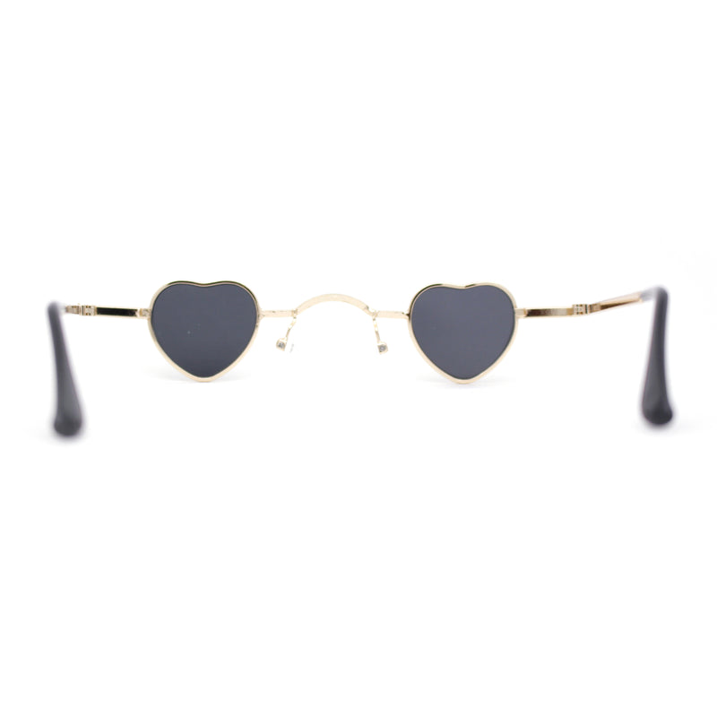 Tiny Heart Shape Pop Hippie Color Metal Rim Sunglasses