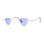 Tiny Heart Shape Pop Hippie Color Metal Rim Sunglasses