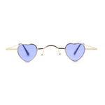 Tiny Heart Shape Pop Hippie Color Metal Rim Sunglasses