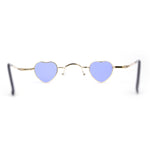 Tiny Heart Shape Pop Hippie Color Metal Rim Sunglasses