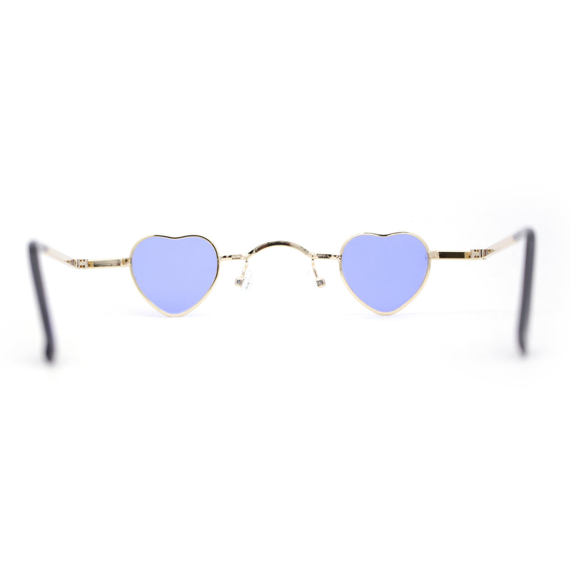 Tiny Heart Shape Pop Hippie Color Metal Rim Sunglasses