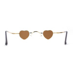 Tiny Heart Shape Pop Hippie Color Metal Rim Sunglasses