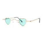 Tiny Heart Shape Pop Hippie Color Metal Rim Sunglasses