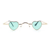 Tiny Heart Shape Pop Hippie Color Metal Rim Sunglasses