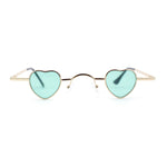 Tiny Heart Shape Pop Hippie Color Metal Rim Sunglasses