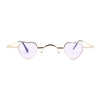 Tiny Heart Shape Pop Hippie Color Metal Rim Sunglasses