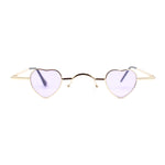 Tiny Heart Shape Pop Hippie Color Metal Rim Sunglasses