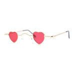 Tiny Heart Shape Pop Hippie Color Metal Rim Sunglasses