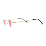 Tiny Heart Shape Pop Hippie Color Metal Rim Sunglasses