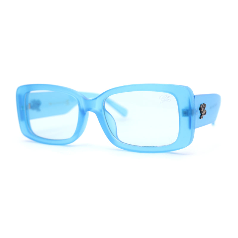 Frost Neon Glo Mod Fashion Rectangular Clout Plastic Sunglasses