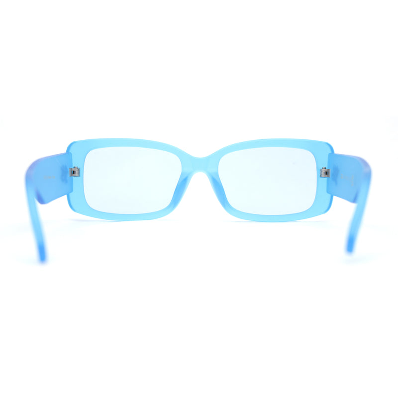 Frost Neon Glo Mod Fashion Rectangular Clout Plastic Sunglasses