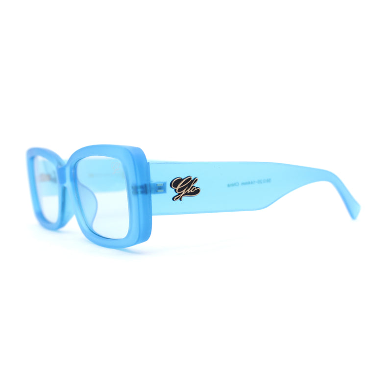 Frost Neon Glo Mod Fashion Rectangular Clout Plastic Sunglasses