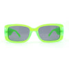 Frost Neon Glo Mod Fashion Rectangular Clout Plastic Sunglasses