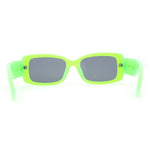 Frost Neon Glo Mod Fashion Rectangular Clout Plastic Sunglasses