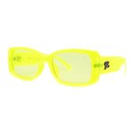 Frost Neon Glo Mod Fashion Rectangular Clout Plastic Sunglasses