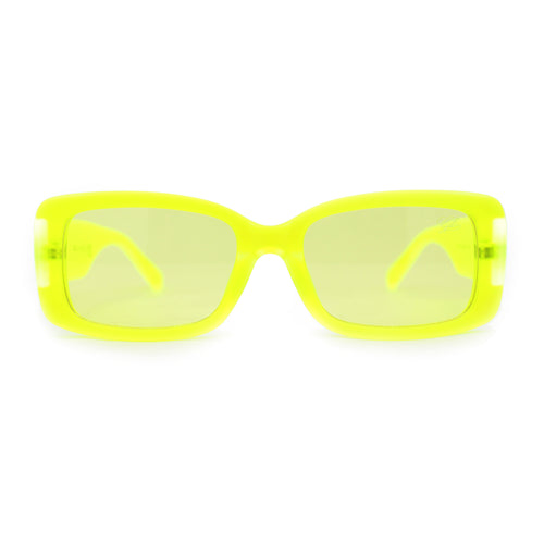 Frost Neon Glo Mod Fashion Rectangular Clout Plastic Sunglasses