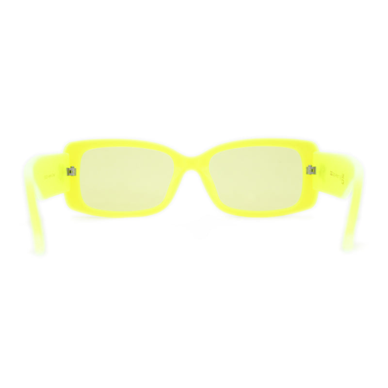 Frost Neon Glo Mod Fashion Rectangular Clout Plastic Sunglasses