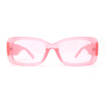 Frost Neon Glo Mod Fashion Rectangular Clout Plastic Sunglasses