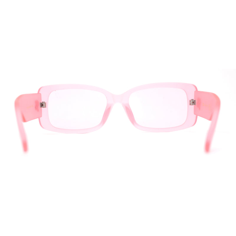 Frost Neon Glo Mod Fashion Rectangular Clout Plastic Sunglasses