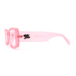 Frost Neon Glo Mod Fashion Rectangular Clout Plastic Sunglasses