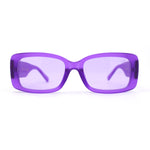 Frost Neon Glo Mod Fashion Rectangular Clout Plastic Sunglasses