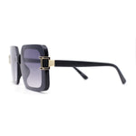 Womens Rimless Exposed Lens Designer Rectangle Fashion Sunglasses