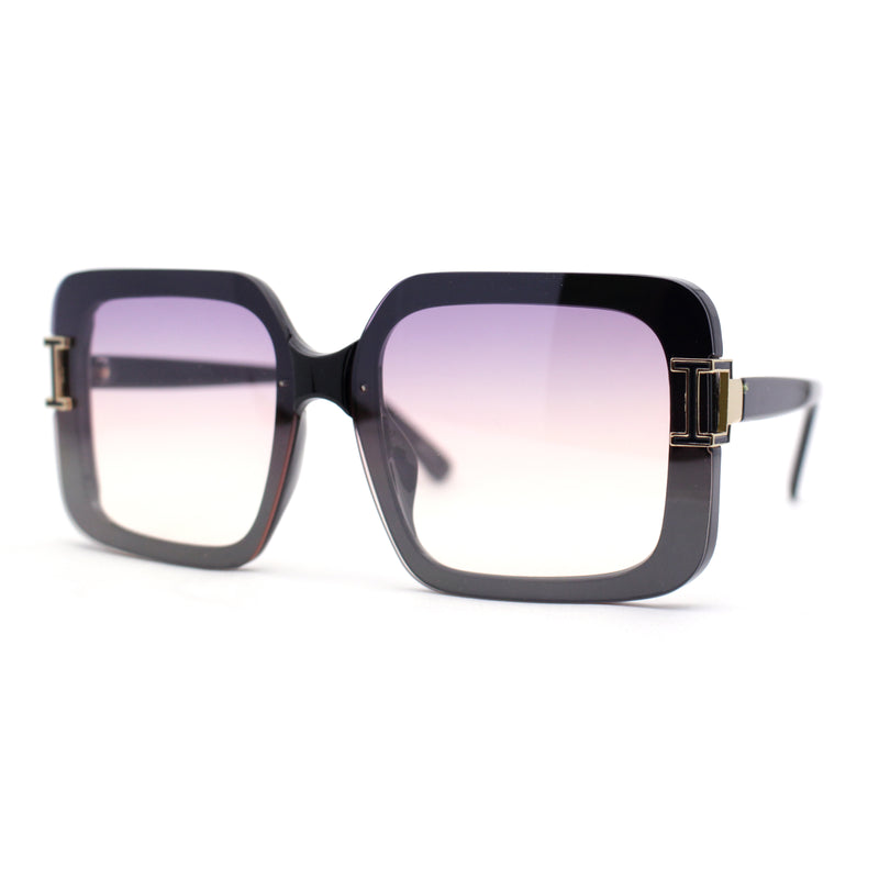 Womens Rimless Exposed Lens Designer Rectangle Fashion Sunglasses