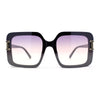 Womens Rimless Exposed Lens Designer Rectangle Fashion Sunglasses