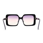 Womens Rimless Exposed Lens Designer Rectangle Fashion Sunglasses