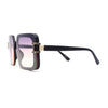 Womens Rimless Exposed Lens Designer Rectangle Fashion Sunglasses